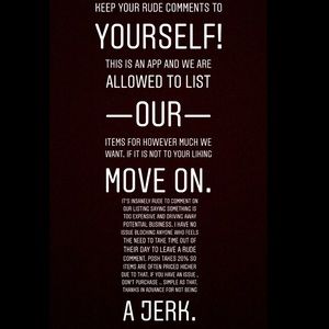 PLEASE KEEP YOUR COMMENTS TO YOURSELF.